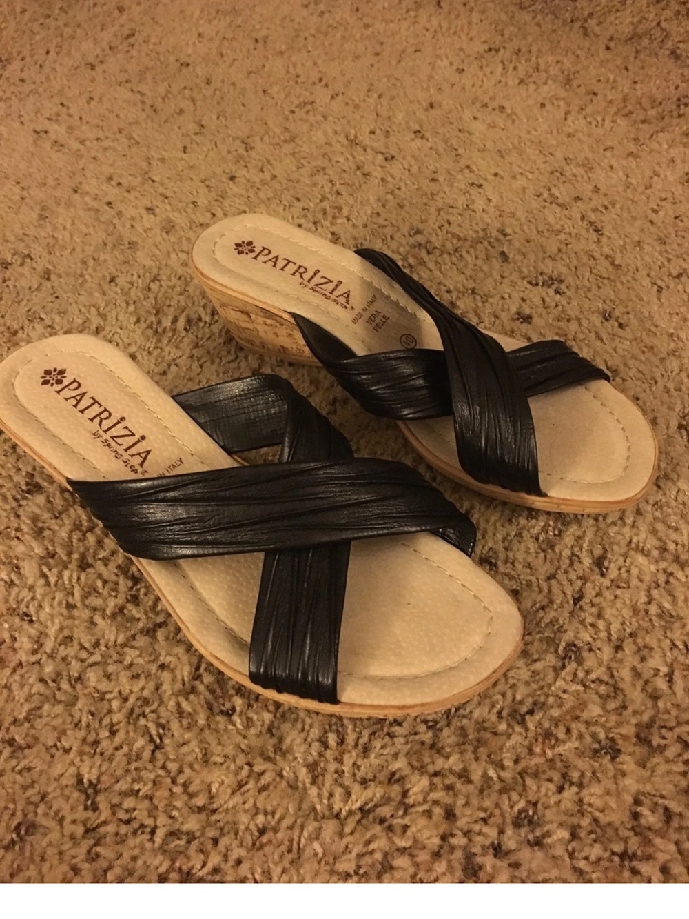 Woman’s Patrizia Black Wedge Slide Sandals